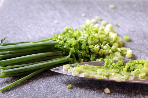 chopping green onions