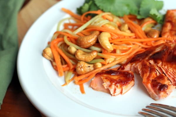 Hoisin-Glazed Salmon with Asian Slaw - Inquiring Chef