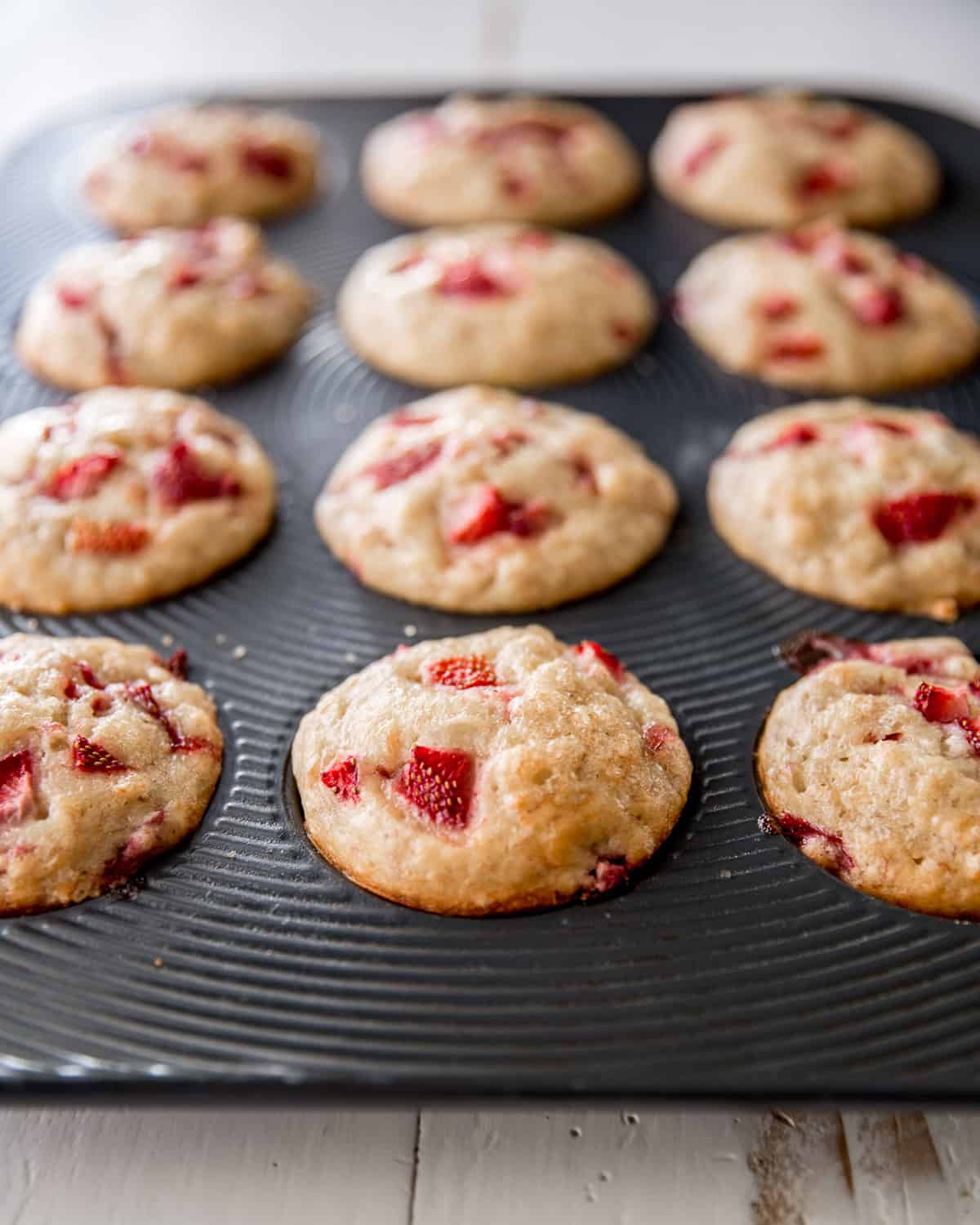 baked muffins in a muffin tin