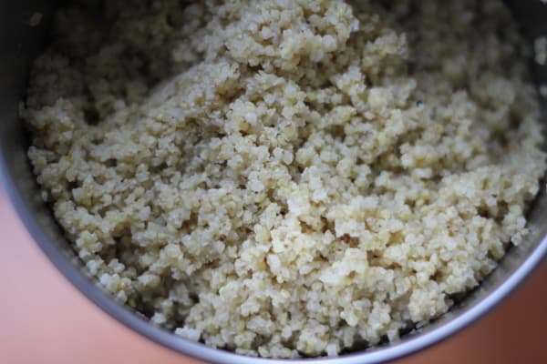 cooked millet in a saucepan