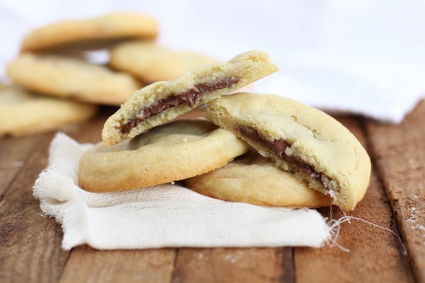 Nutella stuffed cookies with a delicious gooey center