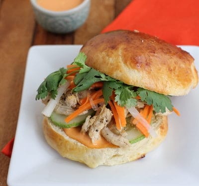 Chicken Banh Mi Sandwich With Sriracha Mayonnaise Inquiring Chef