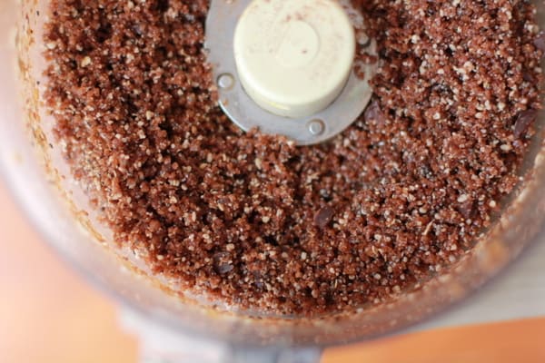 protein ball mix in a food processor