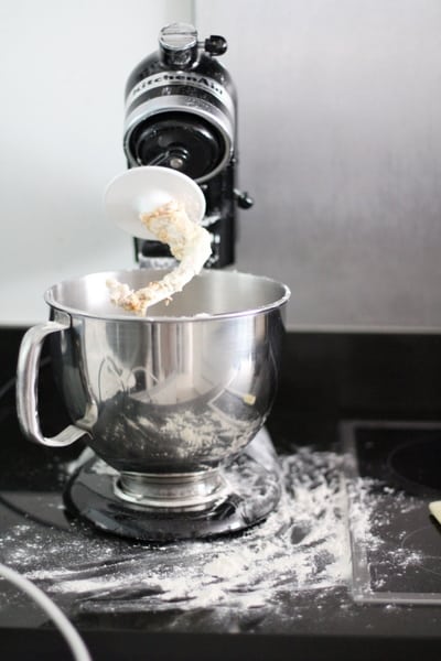 a stand mixer with a dough hook
