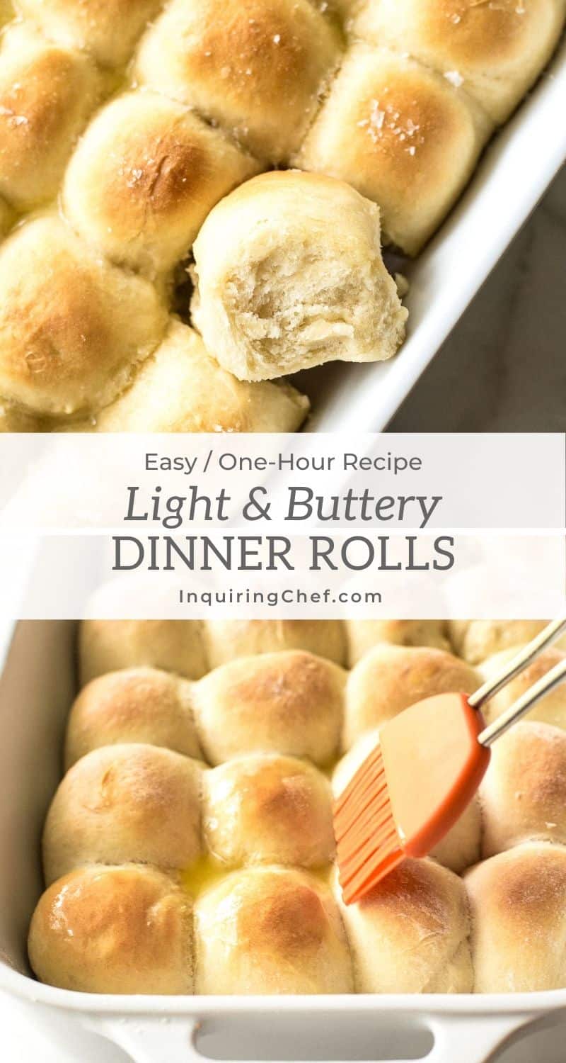 1 Hour Light And Buttery Dinner Rolls Inquiring Chef