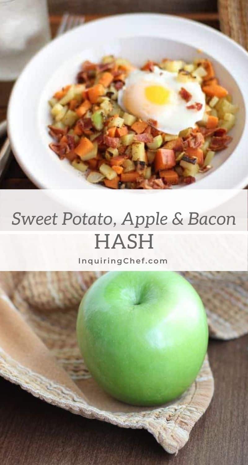 sweet potato, bacon and apple hash