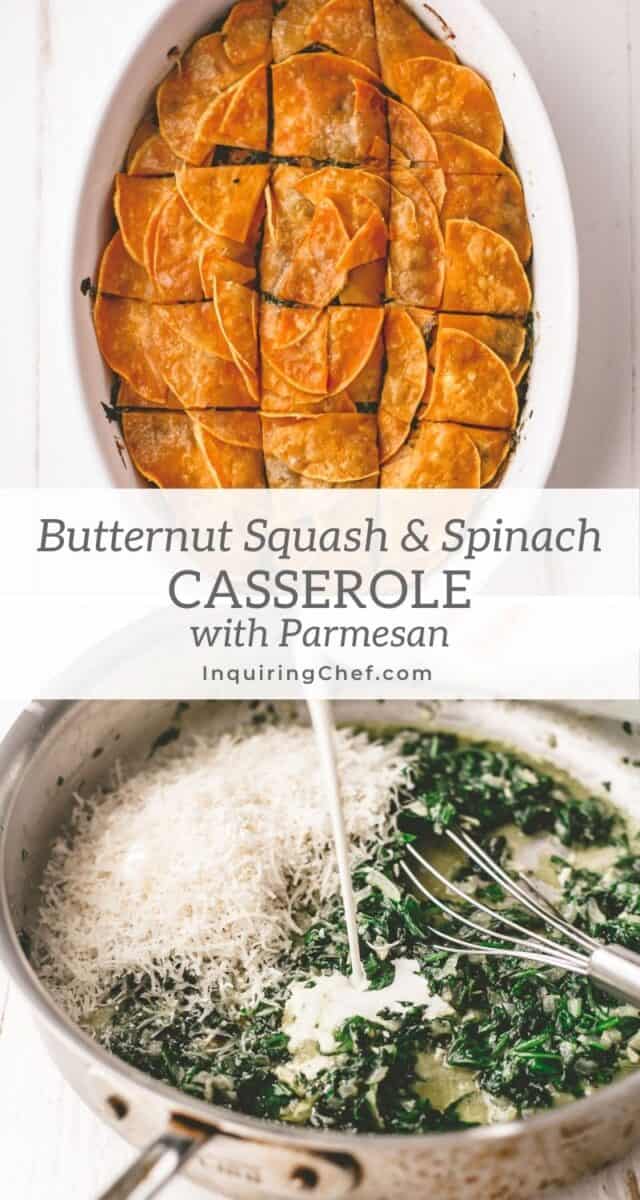 Creamy Butternut Squash and Spinach Casserole