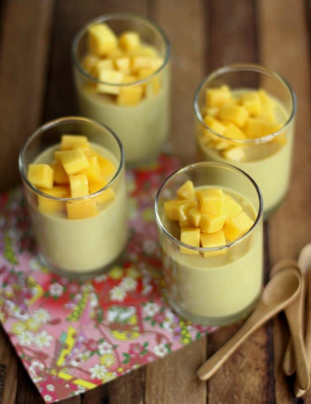 mango mousse in glasses