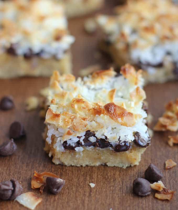 a coconut bar on a wooden table