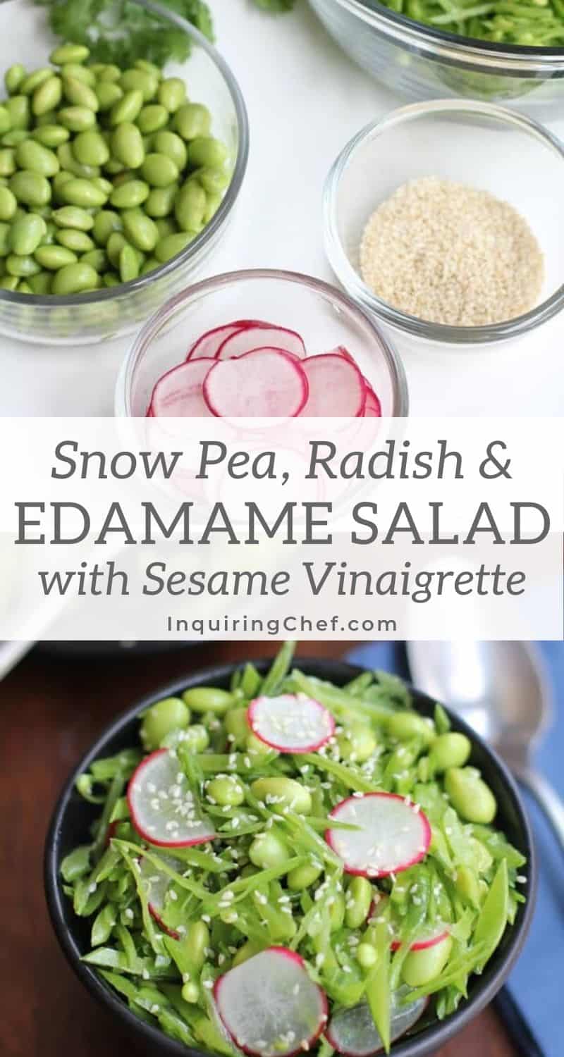 snow pea, radish and edamame salad