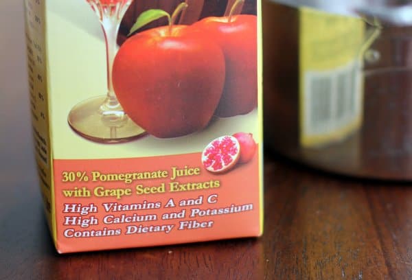 apple cider mixed with pomegranate juice