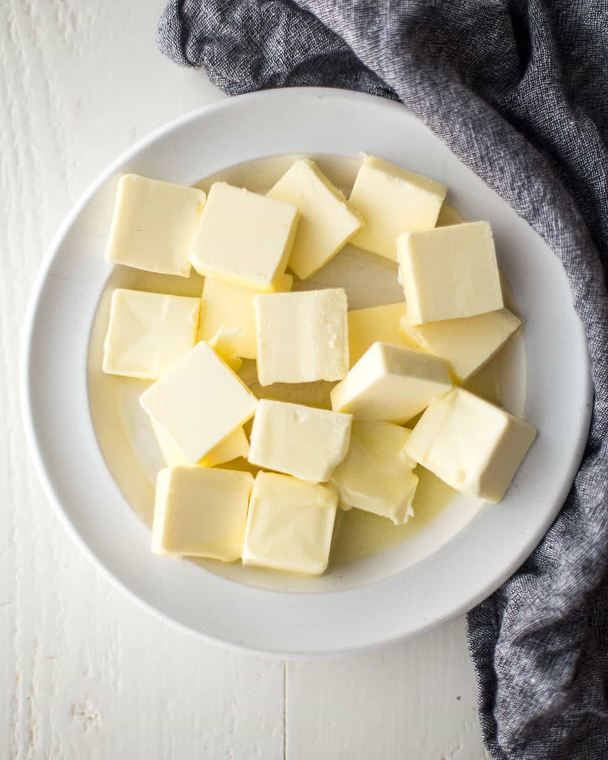 unsalted butter on a white plate