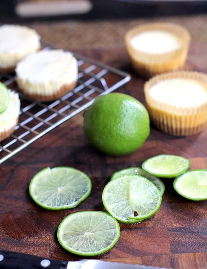 lime slices on a wooden table