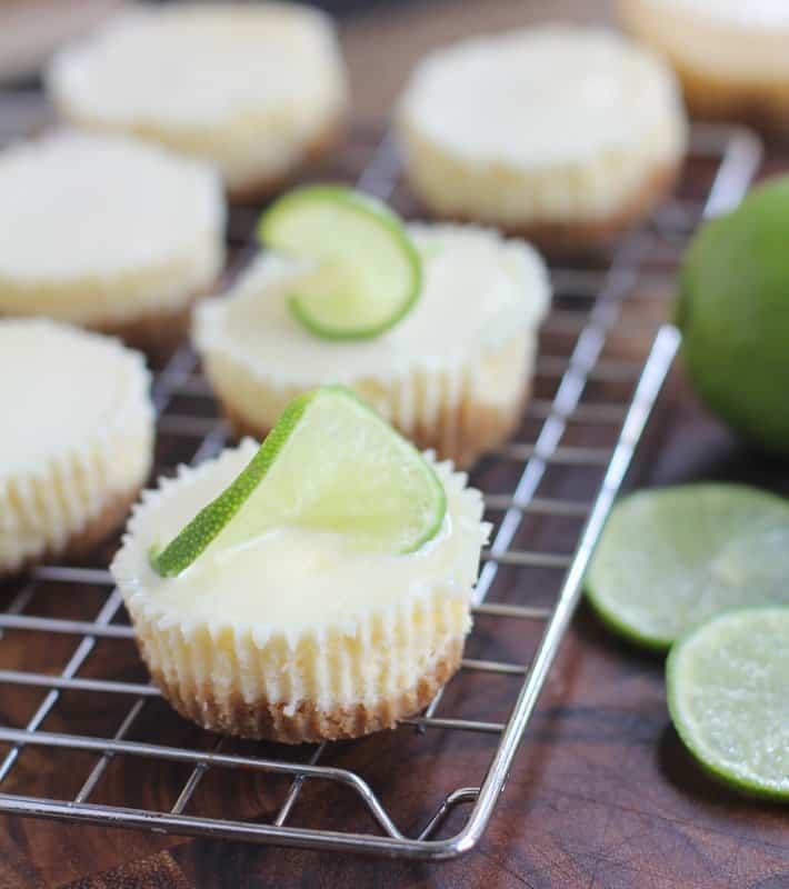 Cheesecakes on a cooling rack