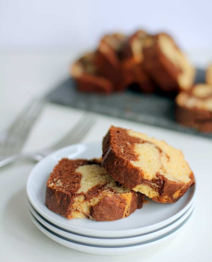 quick bread on a white plate