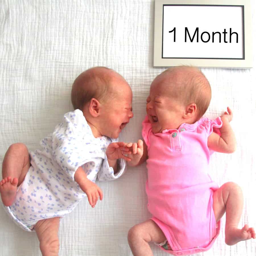 1 Month Molly and Clara