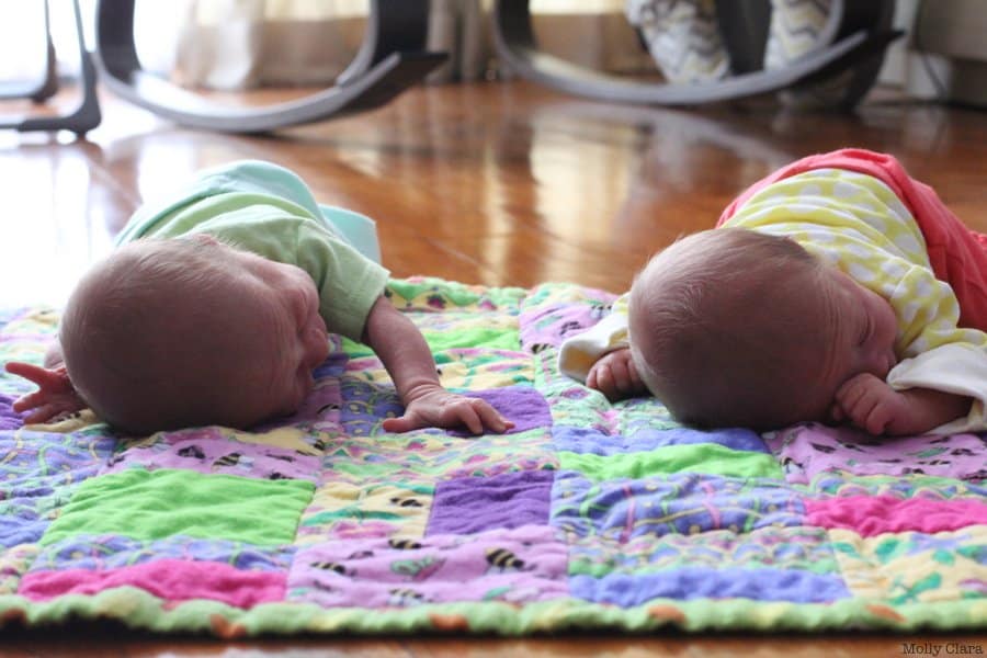 Molly and Clara tummy time