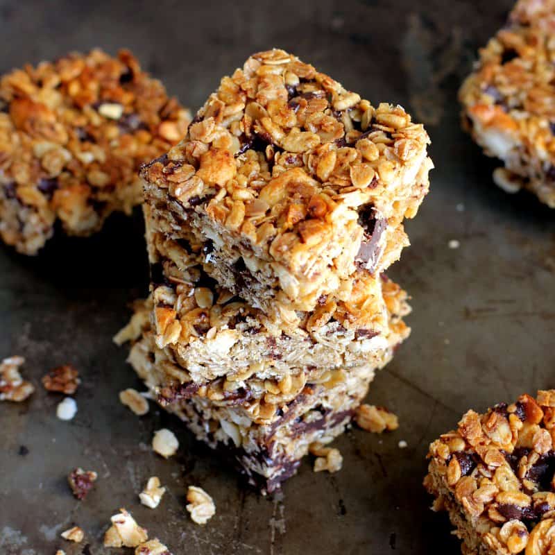 Oat Cashew Chocolate Granola Bars