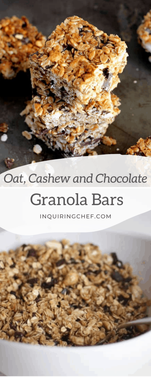 cashew and chocolate granola bars