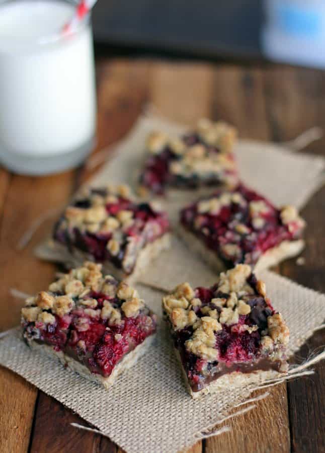 Chocolate Raspberry Oat Bars