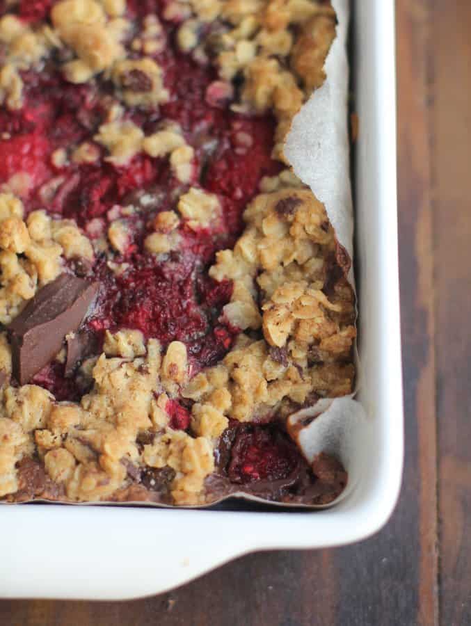 oat bars on a parchment lined sheet pan