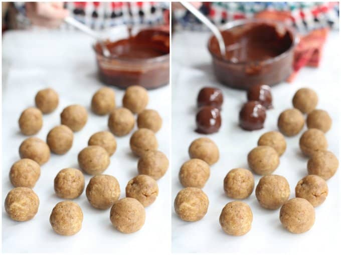 dipping truffles in chocolate