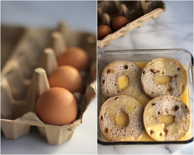 ingredients for bagel french toast