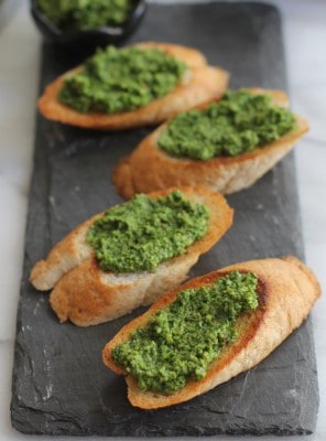 pecan pesto on toast