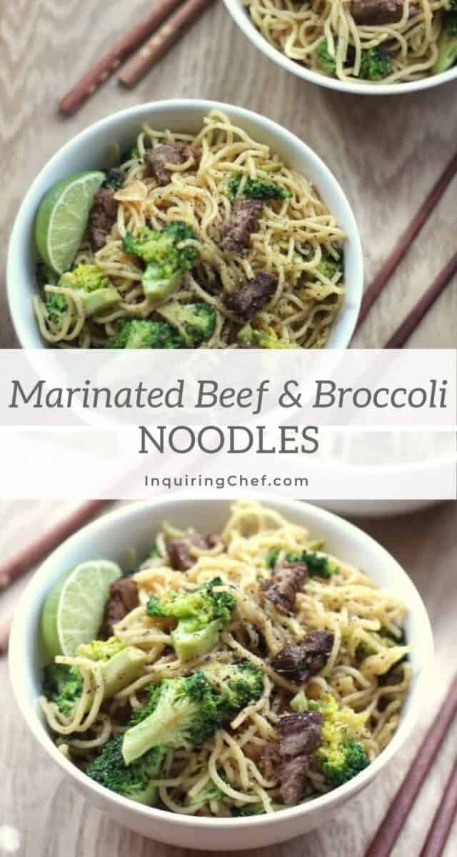 marinated beef and broccoli noodles