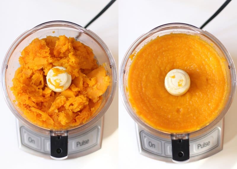 Butternut Squash Sauce in the food processor