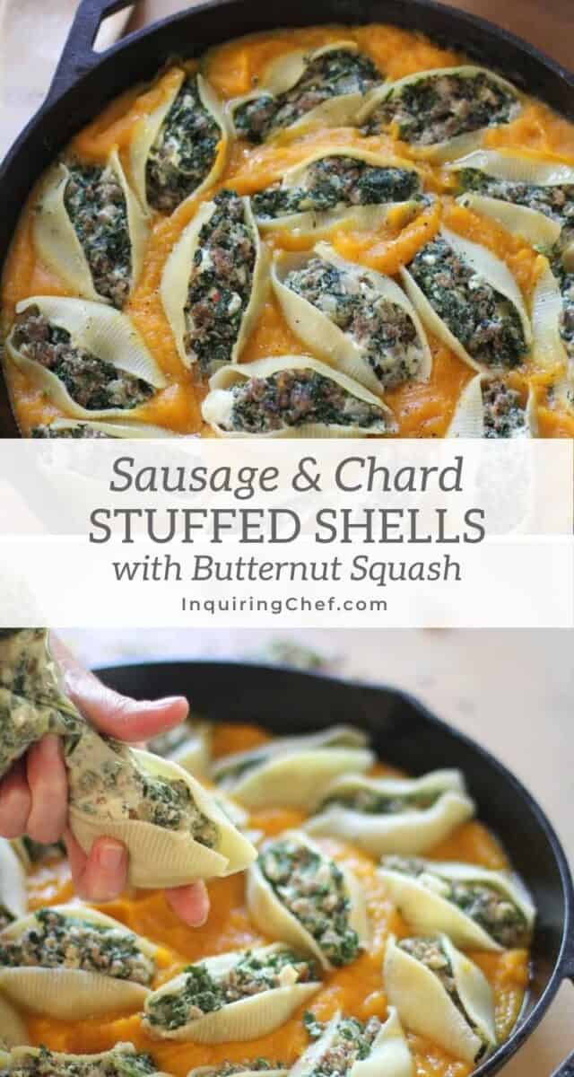sausage and chard stuffed shells