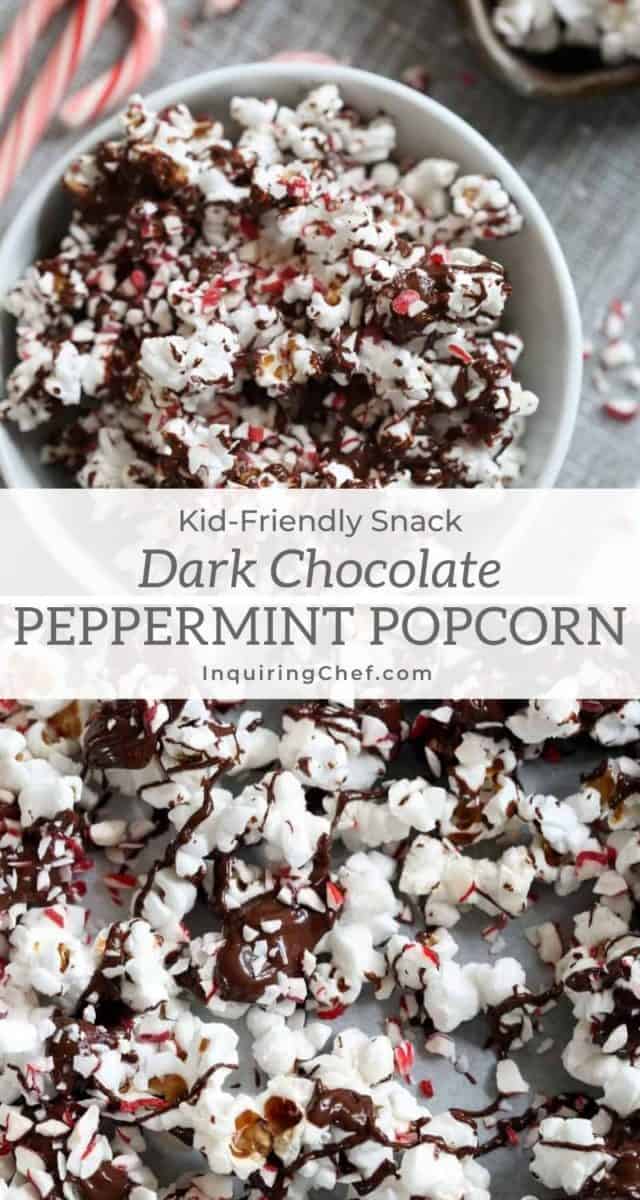 dark chocolate peppermint popcorn