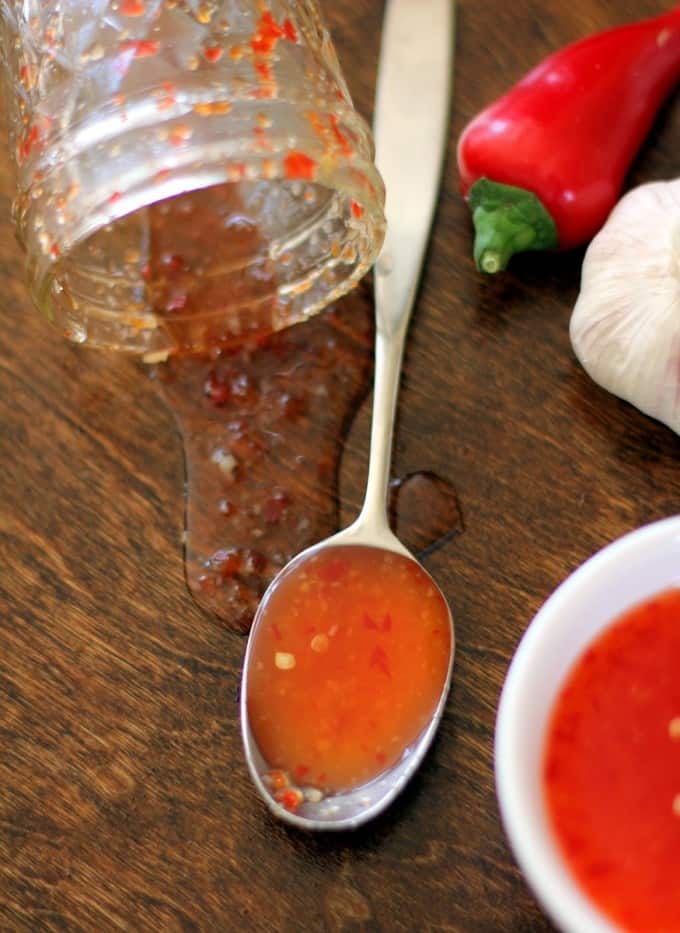 a spoonful of Thai Sweet Chili Sauce