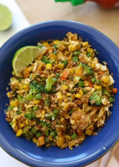 Fast & Easy Cauliflower Fried Rice {Vegetarian, GF, Paleo} | Inquiring Chef