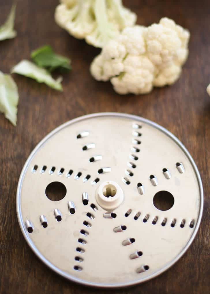 overhead image of  shredding disk for a food processor