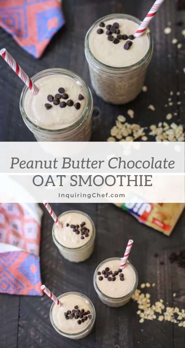 peanut butter chocolate oat smoothie