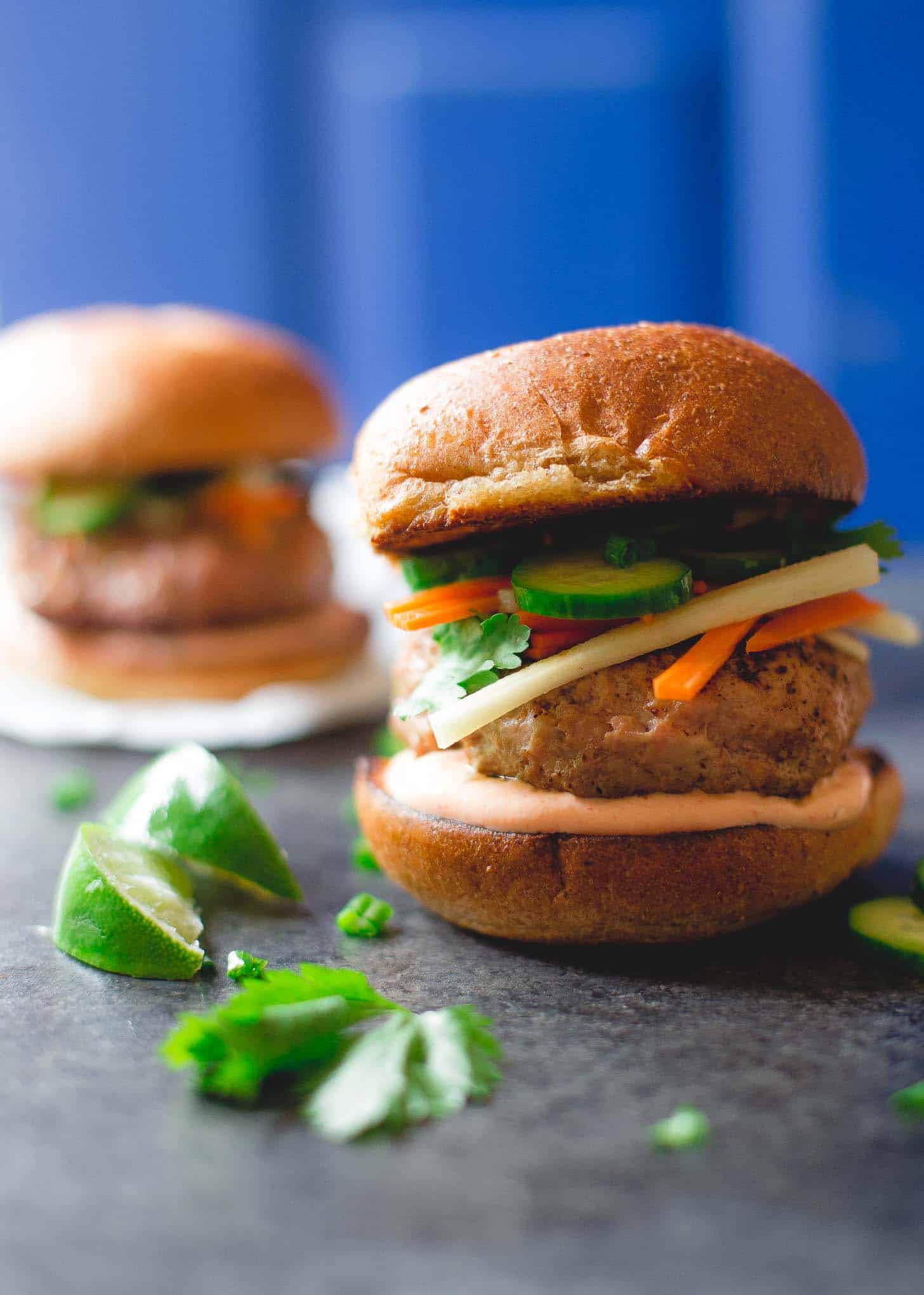 Banh Mi Burgers With Sriracha Lime Mayo