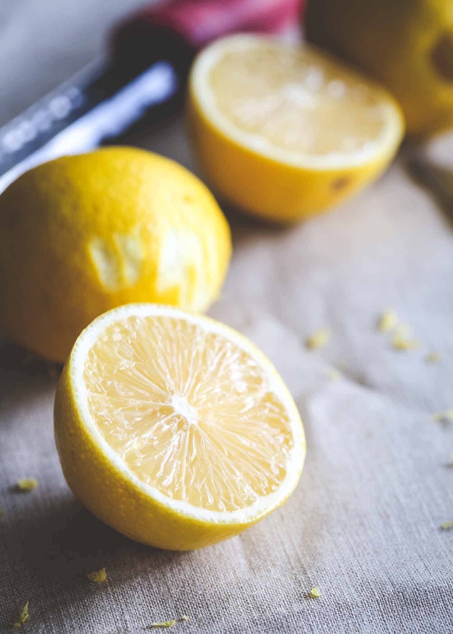 lemons sliced in half