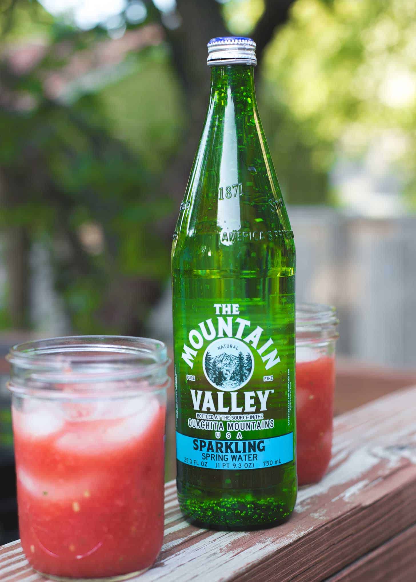 a bottle of Mountain Valley Spring Water