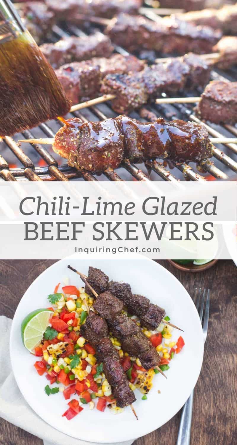 chili-lime glazed beef skewers