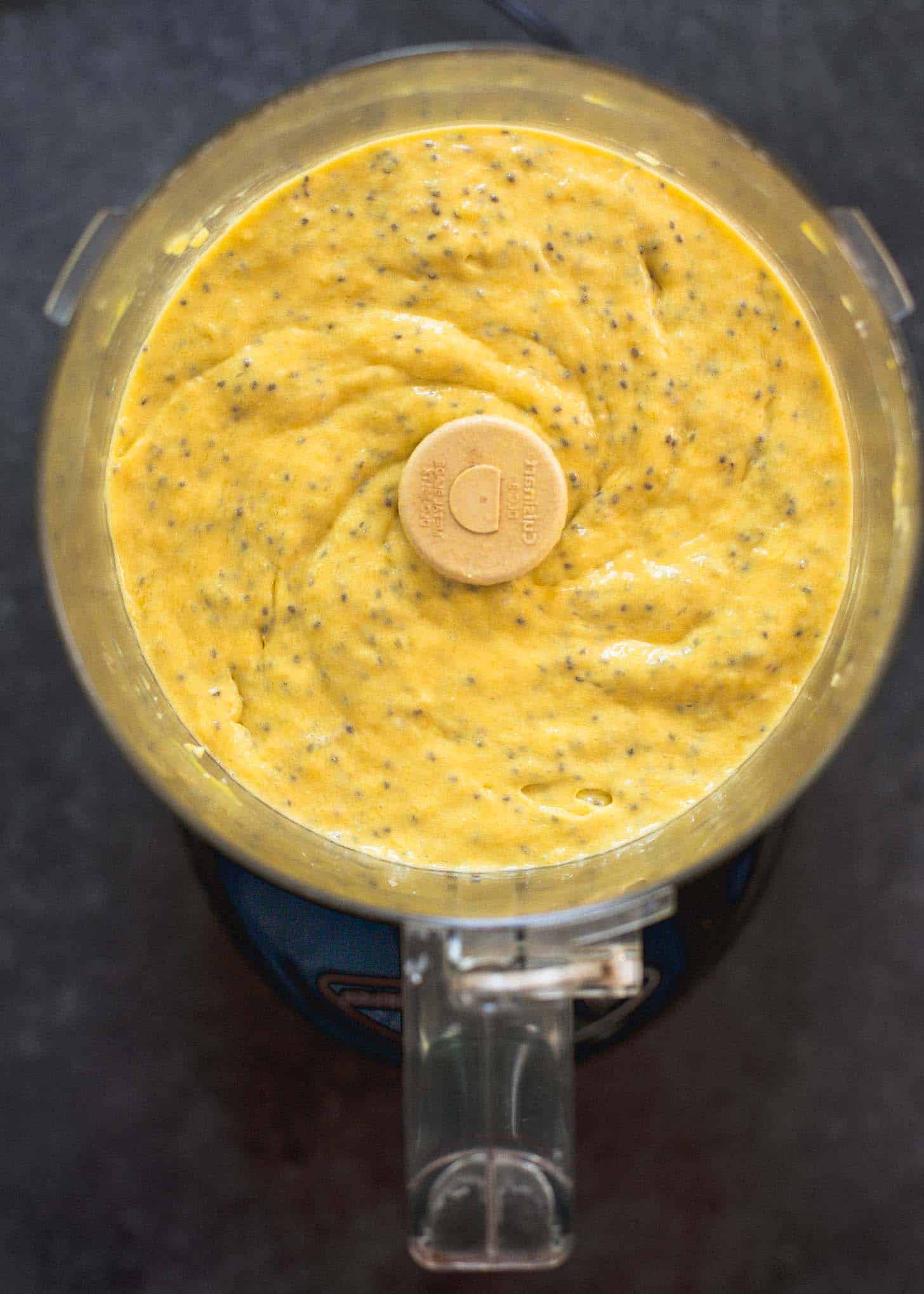 Mango Chia mix in a food processor