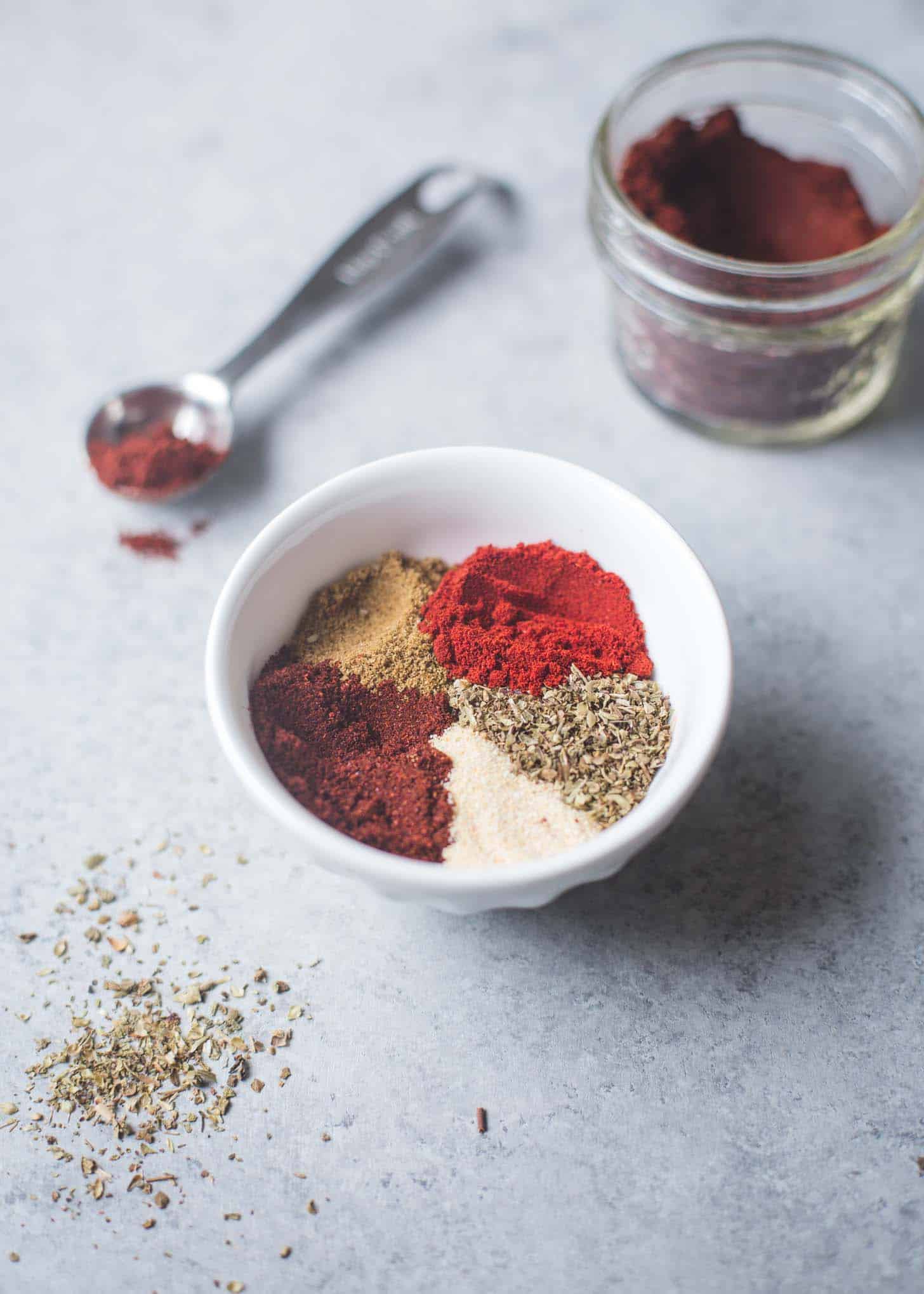 homemade Taco Seasoning in a small white bowl