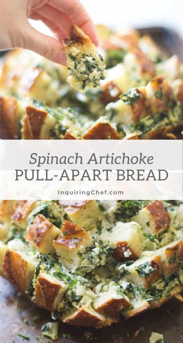 spinach artichoke pull apart bread