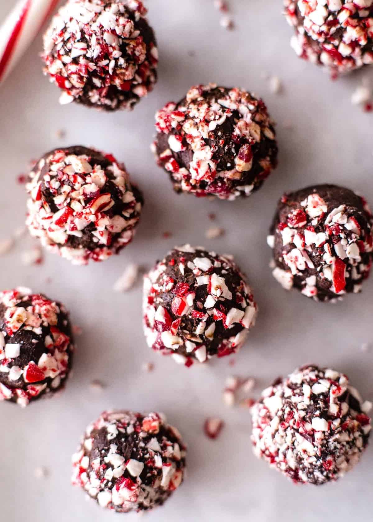 Chocolate Candy Cane Truffles