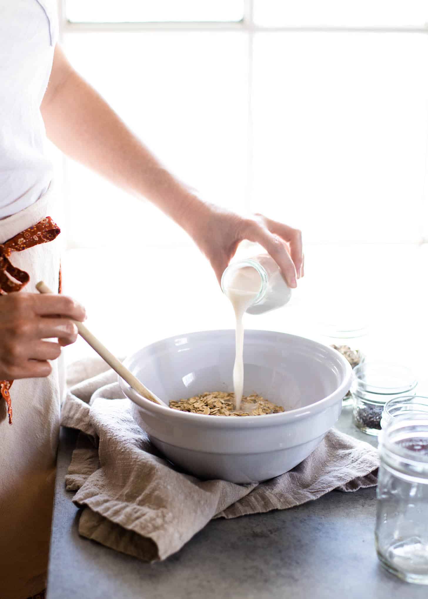 adding milk to overnight oats