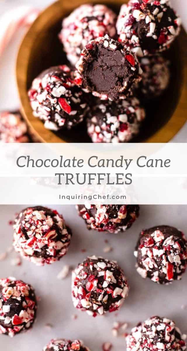 chocolate candy cane truffles
