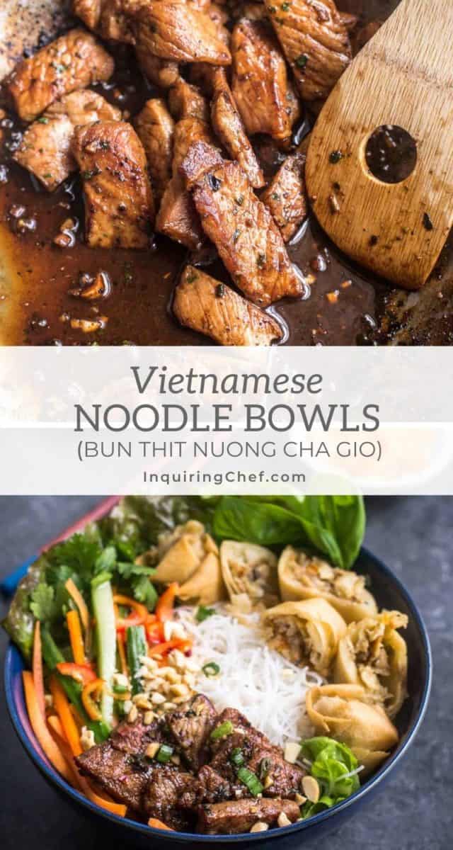 Vietnamese Noodle Bowls (Bun Thit Nuong Cha Gio)