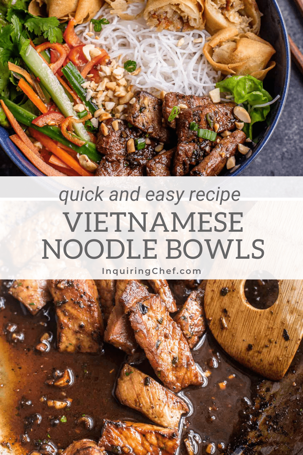 Vietnamese Noodle Bowls Bun Thit Nuong Cha Gio