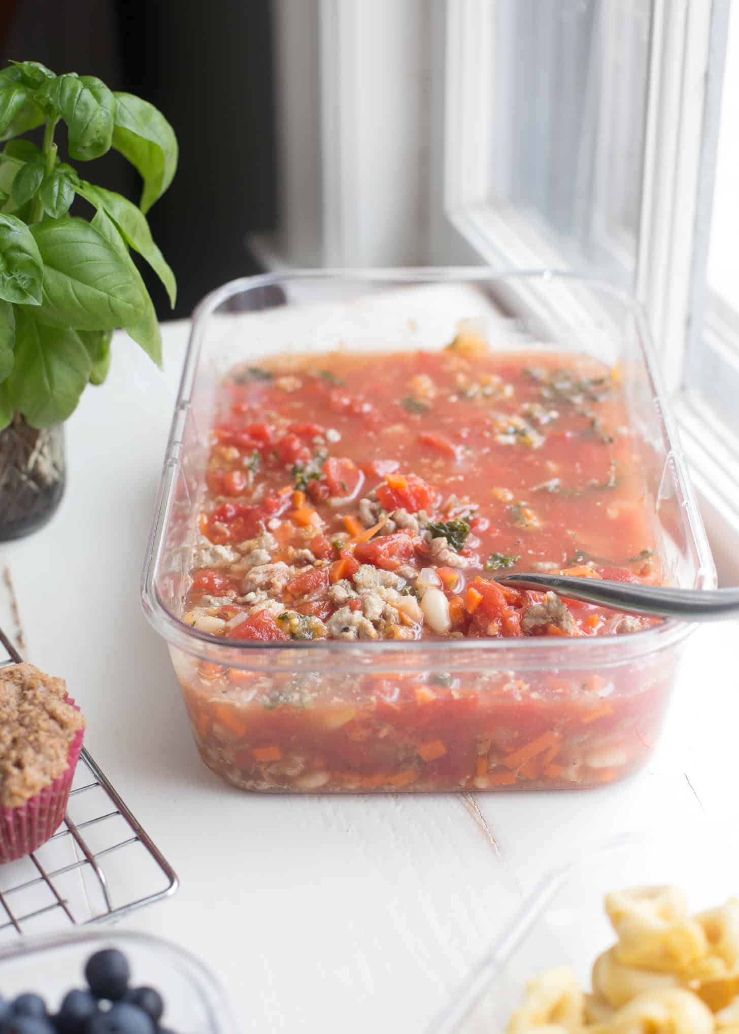 Italian Sausage Soup with Tortellini and Kale