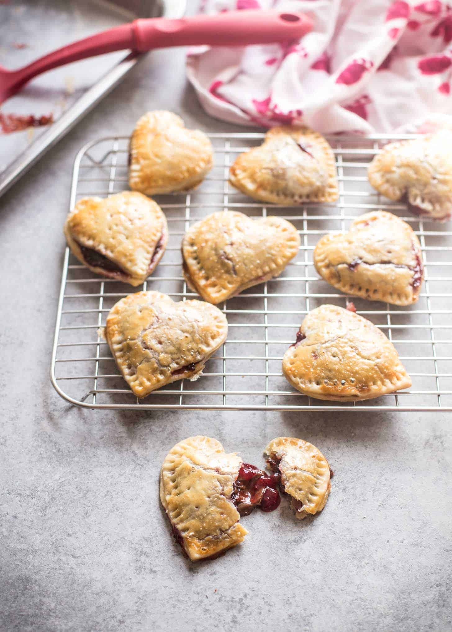 Strawberry Pies on a cooling rack